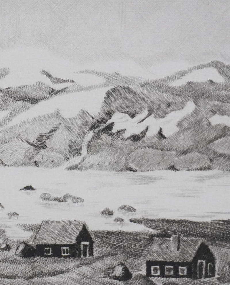 Camille COMBE : Traversée de la montagne, Gravure originale signée