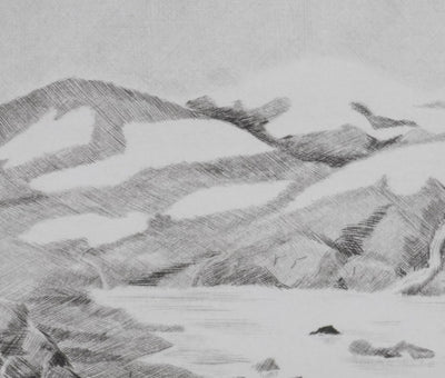 Camille COMBE : Traversée de la montagne, Gravure originale signée
