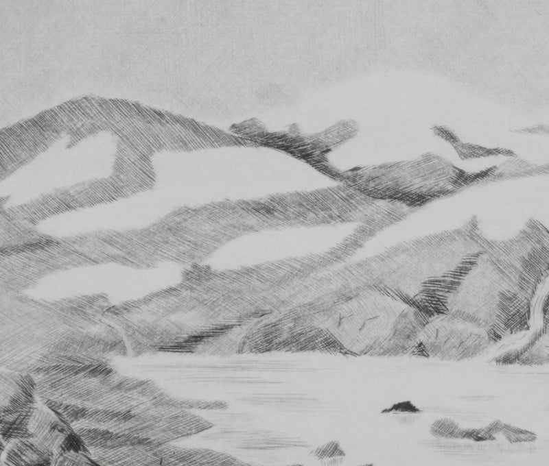 Camille COMBE : Traversée de la montagne, Gravure originale signée