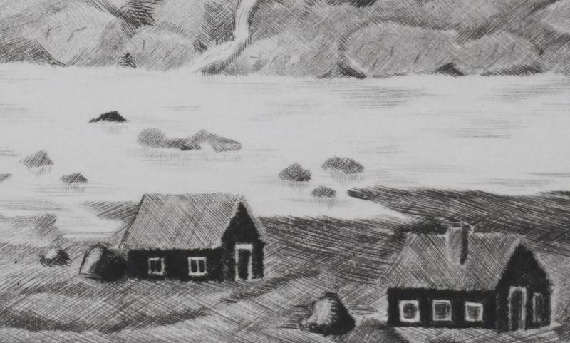 Camille COMBE : Traversée de la montagne, Gravure originale signée