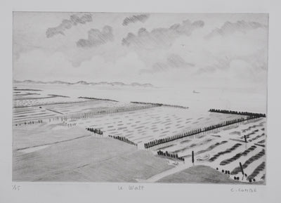 Camille COMBE : Le Watt, Gravure originale signée
