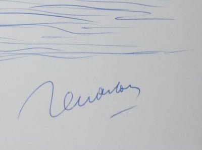Jean CHARLON : L'arbre au loin, Autographe et dessin original signé