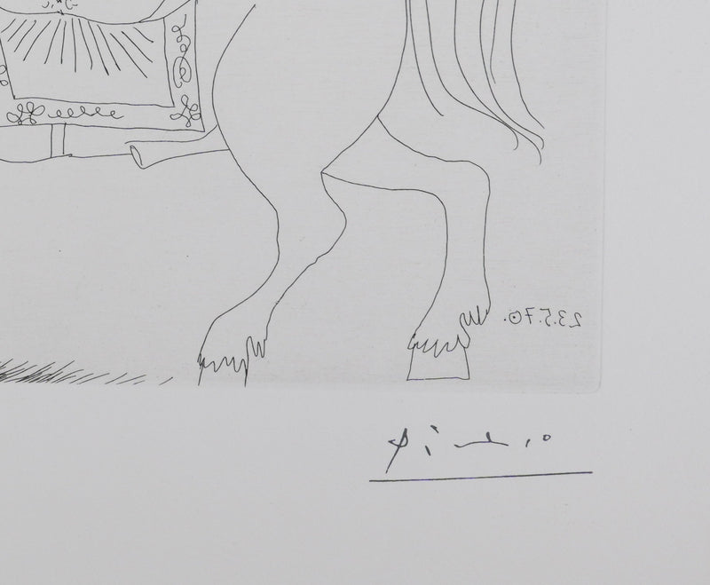Pablo PICASSO : Les 156, Le Peintre au cirque, Gravure originale signée
