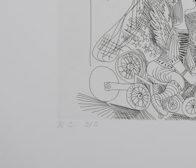 Pablo PICASSO : Les 156, Le Peintre au cirque, Gravure originale signée