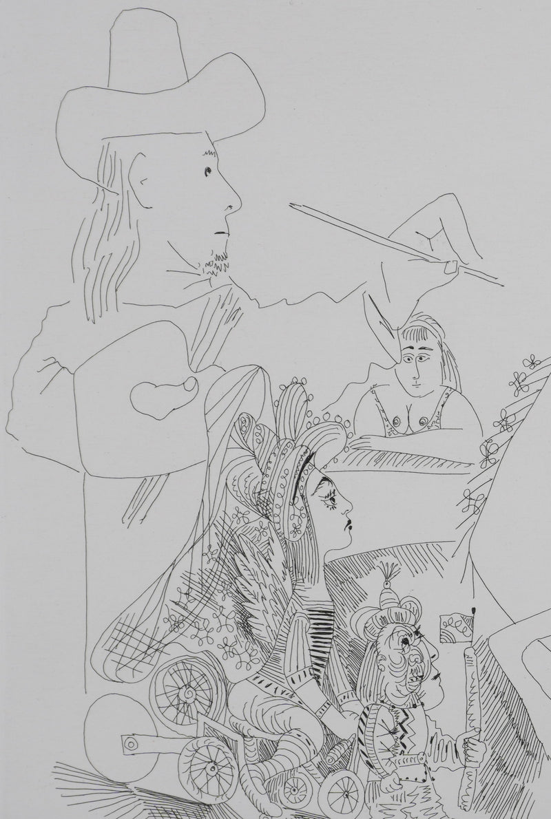 Pablo PICASSO : Les 156, Le Peintre au cirque, Gravure originale signée