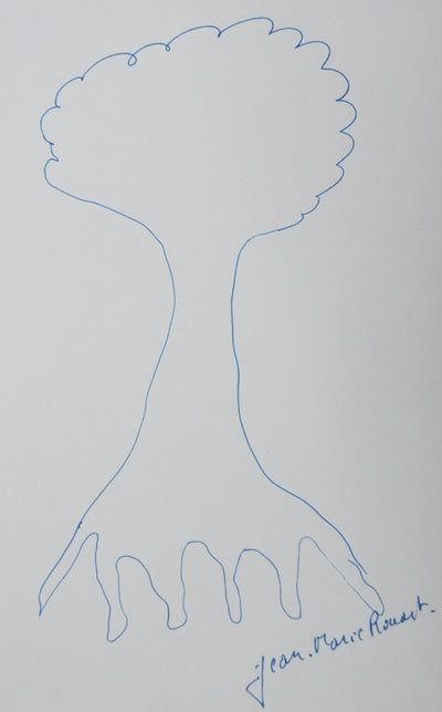 Jean Marie ROUART : L’arbre animalier, Autographe et dessin original signé