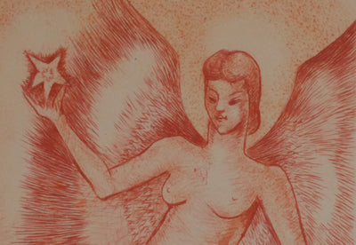 Camille BERG : L'ange et l'étoile, Gravure originale signée