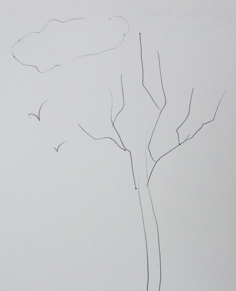 Jean MARCILLAC : L’arbre rêve du nuage, Autographe et dessin original signé
