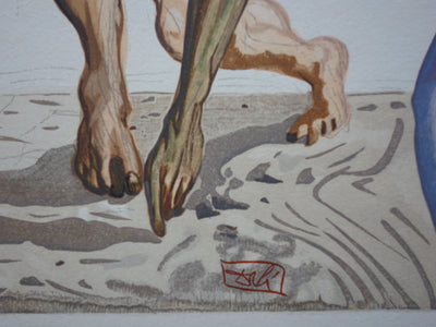 Salvador DALI : Les princes de la vallée fleurie, Bois gravé original signé