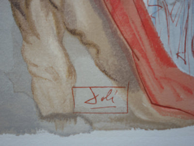 Salvador DALI : Les reproches de Virgile, Bois gravé original signé