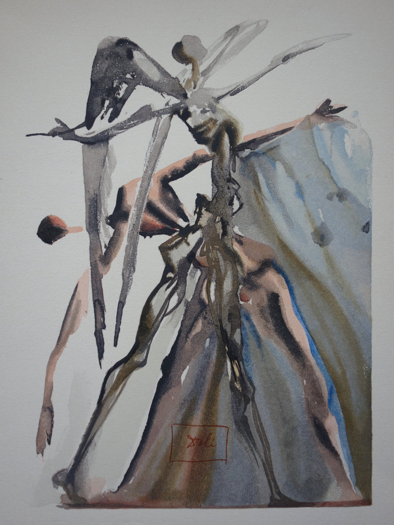 Salvador DALI : Les négligents, Bois gravé original signé