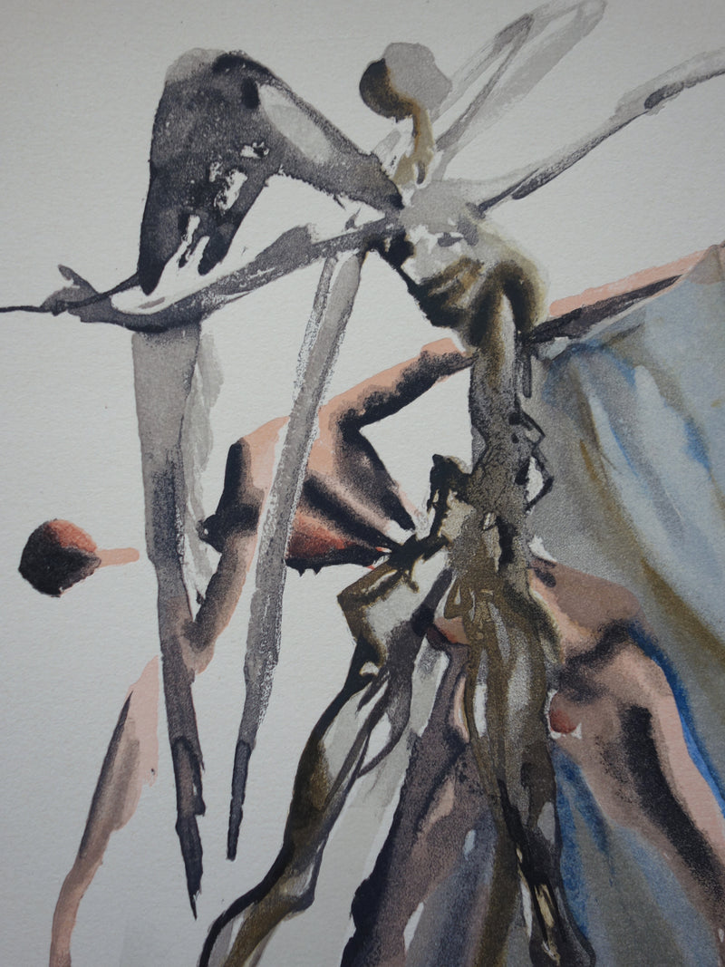Salvador DALI : Les négligents, Bois gravé original signé