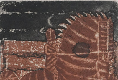 Brigitte COUDRAIN : Le cavalier, Gravure originale signée