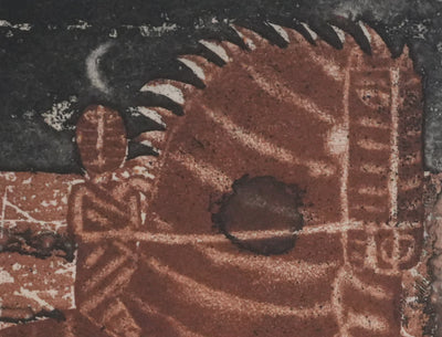 Brigitte COUDRAIN : Le cavalier, Gravure originale signée