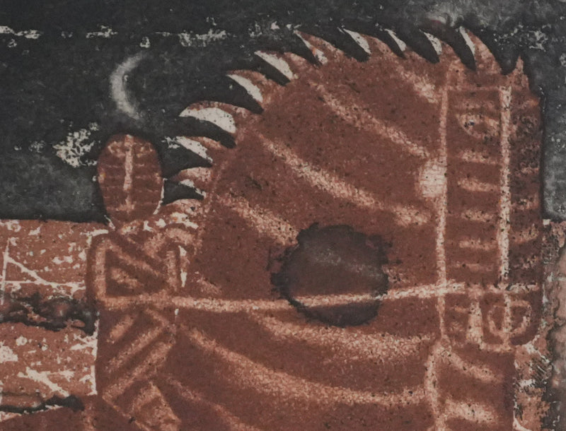 Brigitte COUDRAIN : Le cavalier, Gravure originale signée