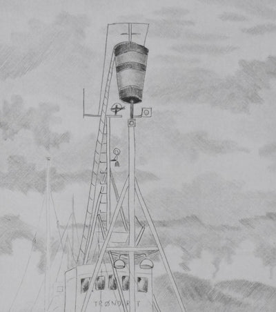 Camille COMBE : Escale, Gravure originale signée