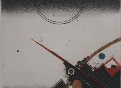 Tuvia BEERI : Composition abstraite au bord de mer, Gravure originale signée