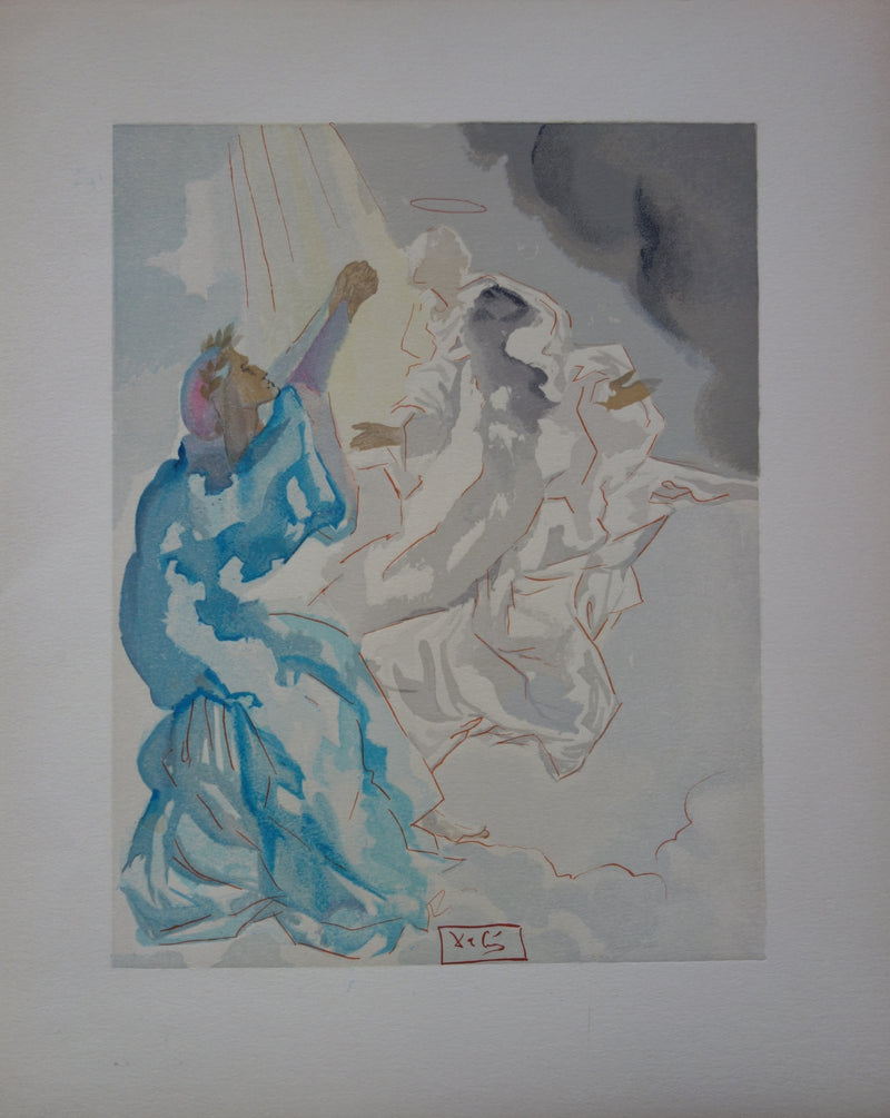 Salvador DALI : Nouvel aspect de Béatrice, Bois gravé original signé