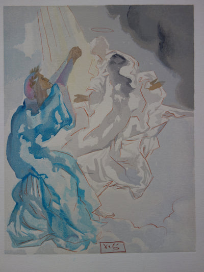 Salvador DALI : Nouvel aspect de Béatrice, Bois gravé original signé