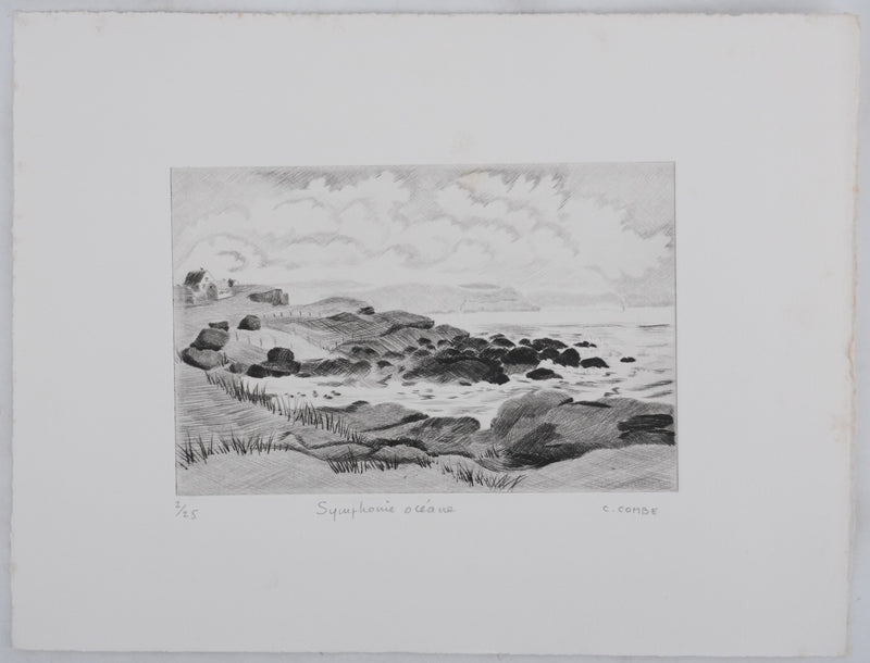 Camille COMBE : Symphonie océane, Gravure originale signée