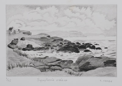 Camille COMBE : Symphonie océane, Gravure originale signée