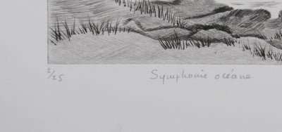 Camille COMBE : Symphonie océane, Gravure originale signée