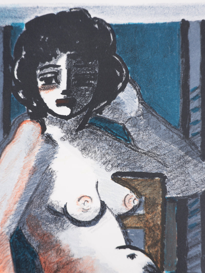 Roger CRUSAT : Nu au salon, Lithographie originale signée