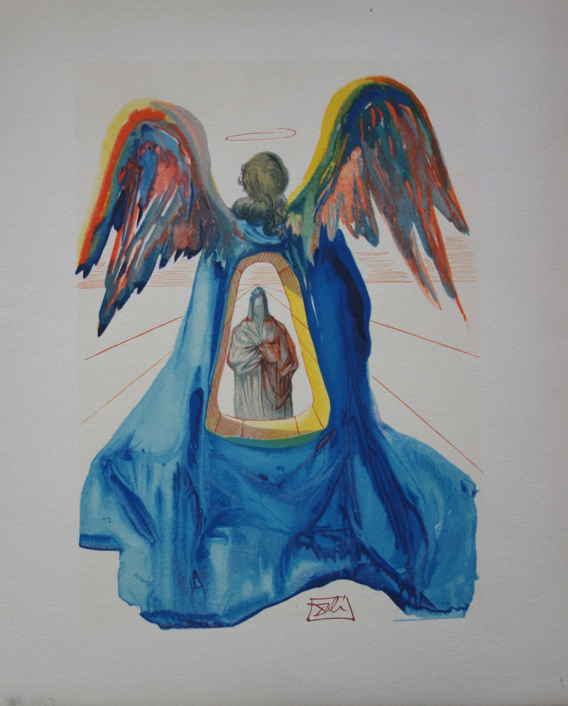 Salvador DALI : Dante purifié, Bois gravé original signé