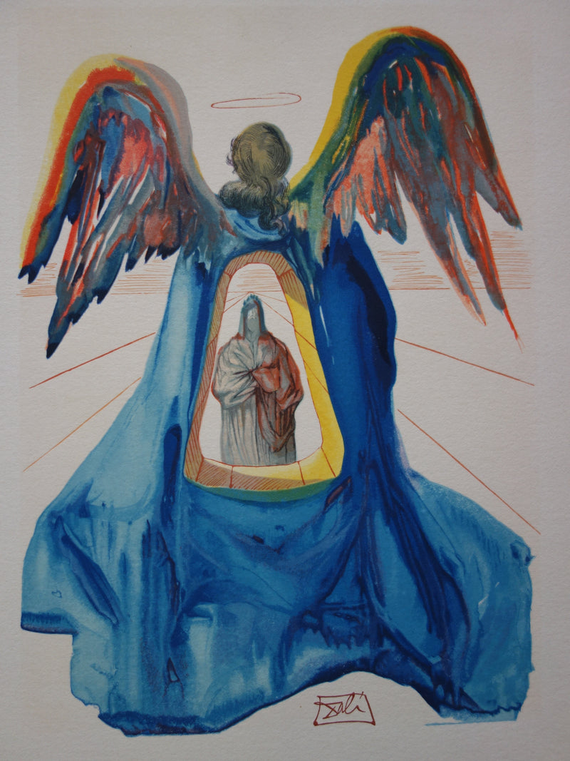 Salvador DALI : Dante purifié, Bois gravé original signé