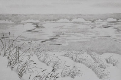 Camille COMBE : Ciel, mer et sable, Gravure originale signée