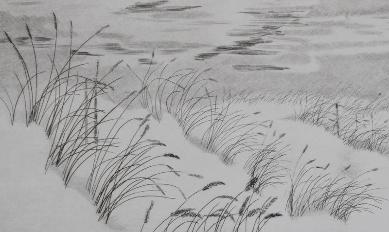 Camille COMBE : Ciel, mer et sable, Gravure originale signée