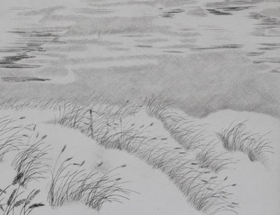 Camille COMBE : Ciel, mer et sable, Gravure originale signée