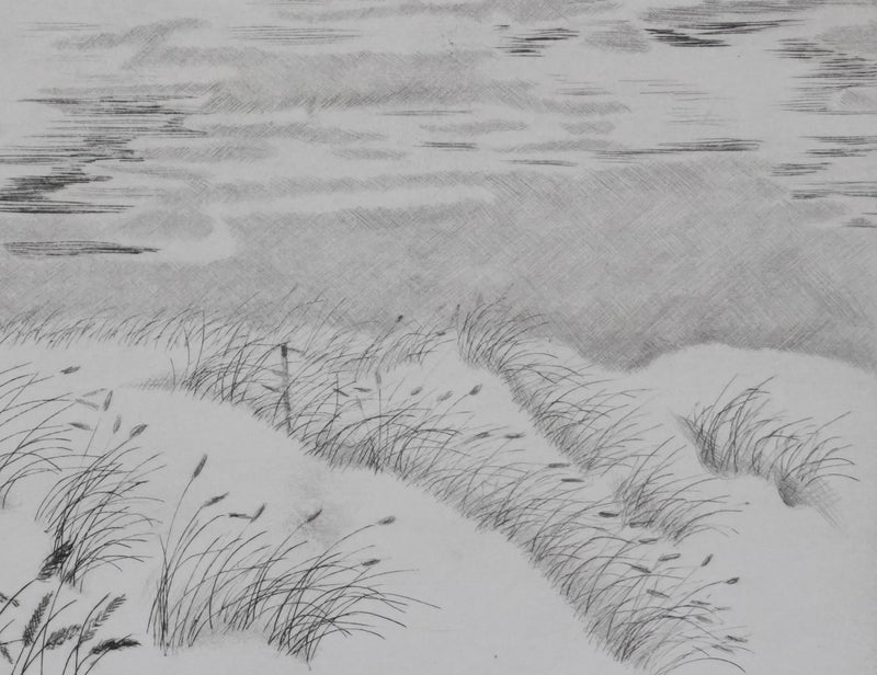 Camille COMBE : Ciel, mer et sable, Gravure originale signée