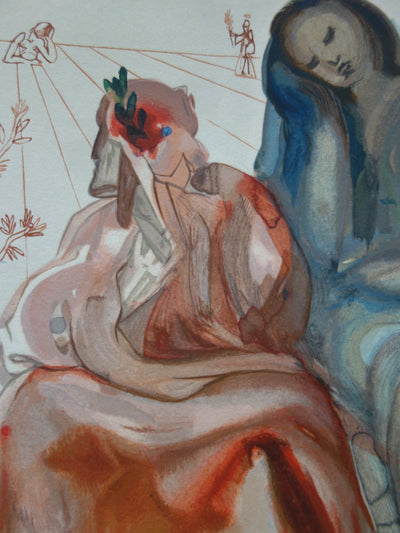Salvador DALI : La confession de Dante, Bois gravé original signé
