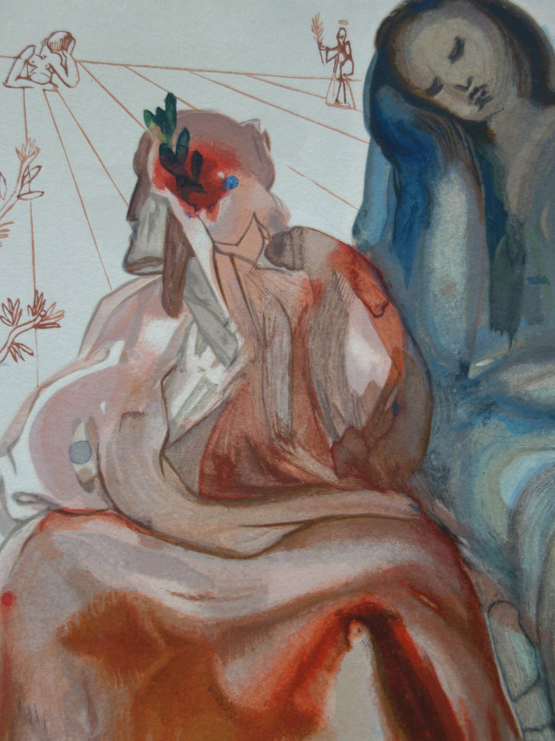 Salvador DALI : La confession de Dante, Bois gravé original signé