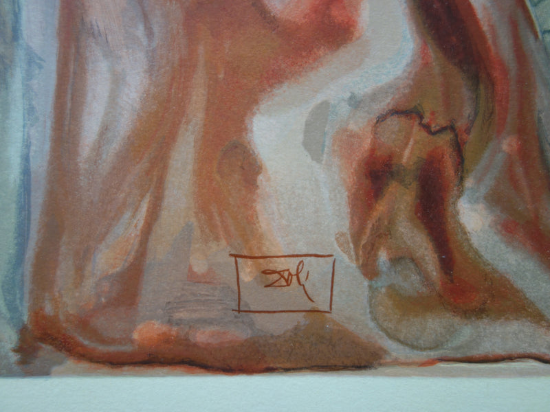 Salvador DALI : La confession de Dante, Bois gravé original signé