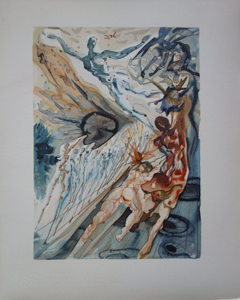 Salvador DALI : Deux troupes de luxurieux, Bois gravé original signé