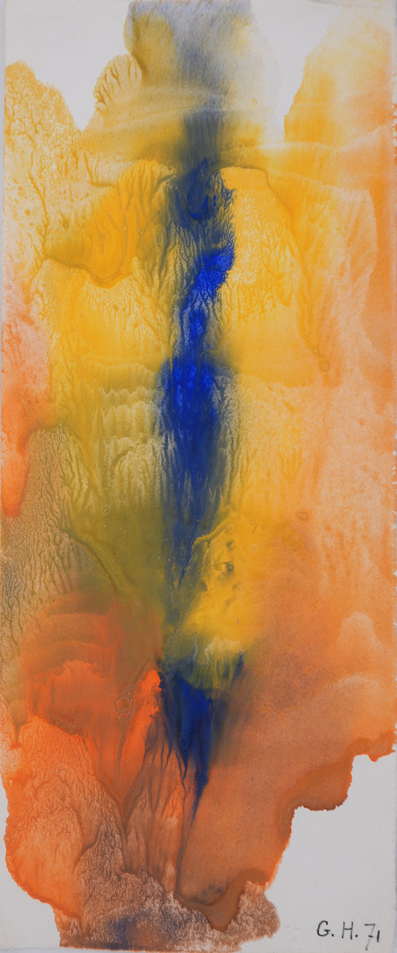 Georges HUGNET : Eruption, Gouache originale signée
