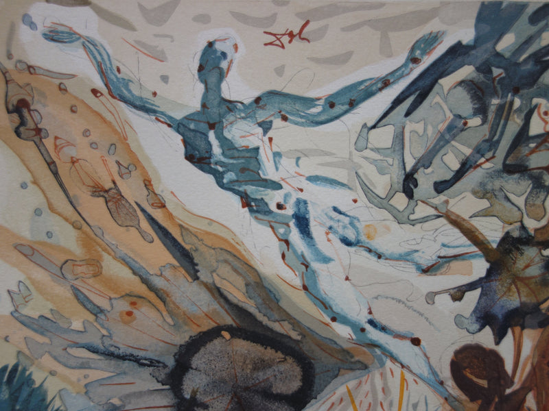 Salvador DALI : Deux troupes de luxurieux, Bois gravé original signé