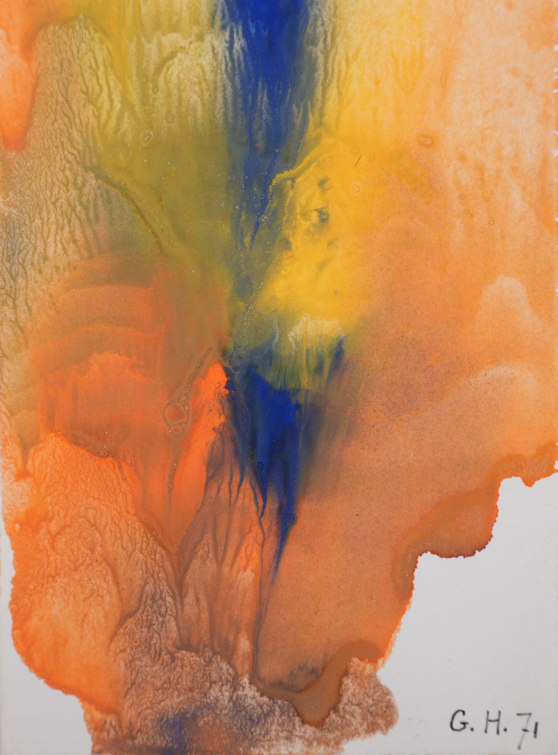 Georges HUGNET : Eruption, Gouache originale signée