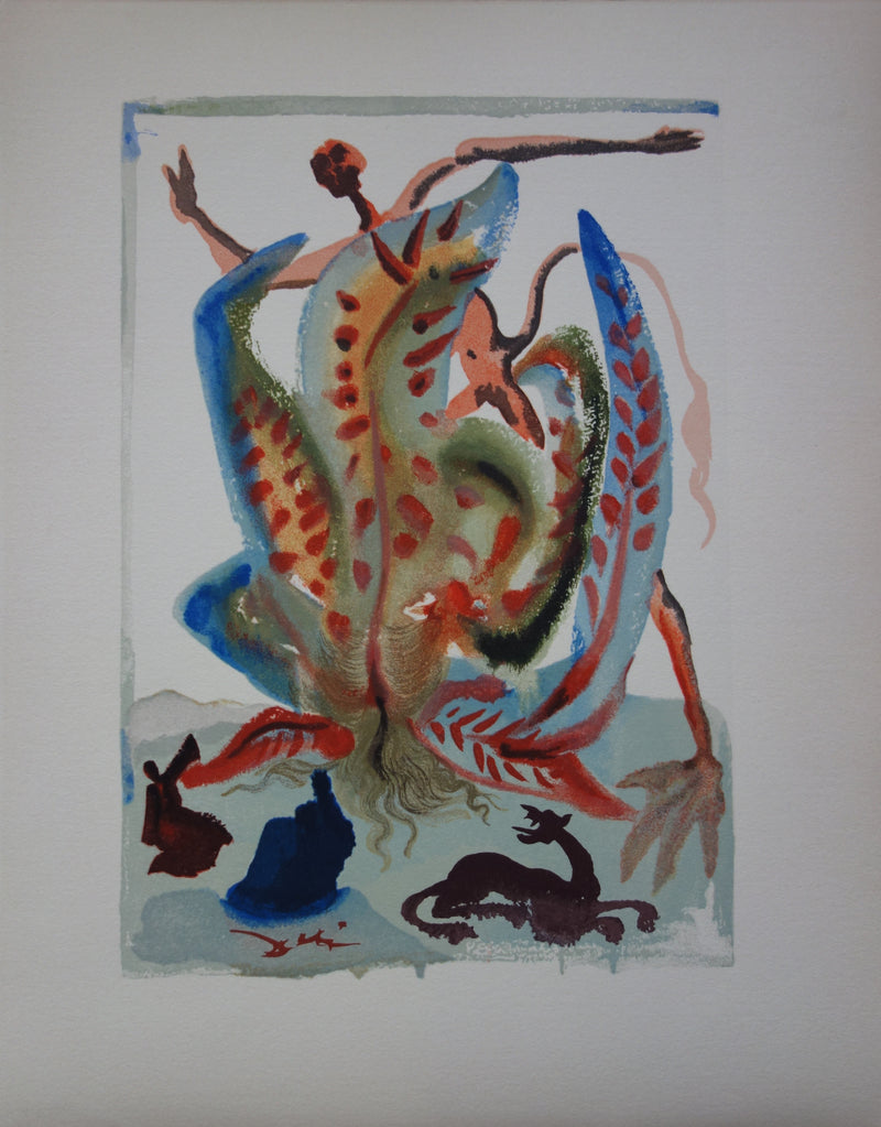 Salvador DALI : La gourmandise, Bois gravé original signé