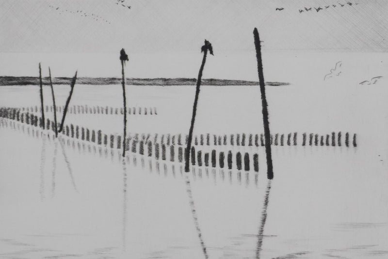 Camille COMBE : Près du paradis des oiseaux, Gravure originale signée