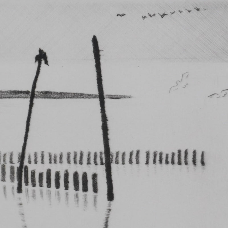 Camille COMBE : Près du paradis des oiseaux, Gravure originale signée