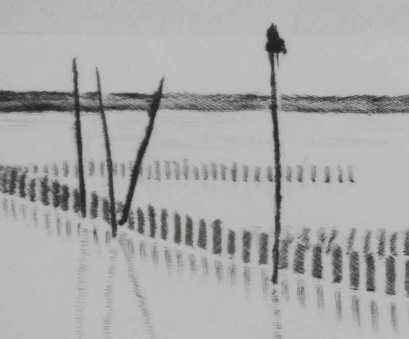 Camille COMBE : Près du paradis des oiseaux, Gravure originale signée