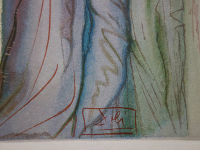 Salvador DALI : Le réconfort des anges, Bois gravé original signé