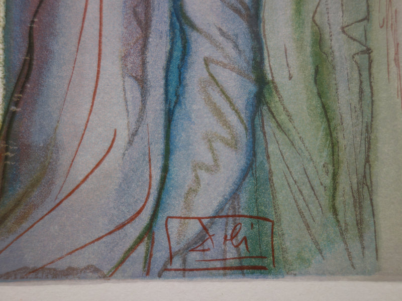 Salvador DALI : Le réconfort des anges, Bois gravé original signé