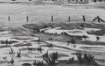 Camille COMBE : L'église des baleiniers, Gravure originale signée