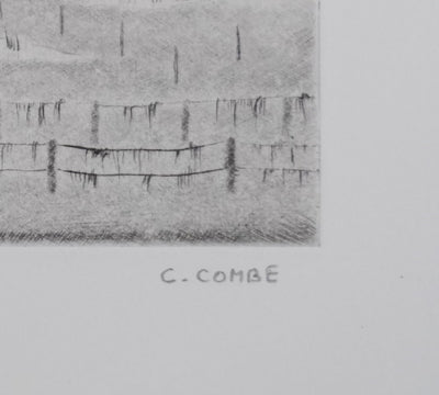 Camille COMBE : Entre le ciel et la terre, Gravure originale signée
