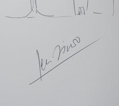 Jean DIWO : La maison sous l'arbre, Autographe et dessin original signé