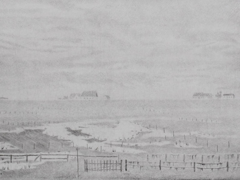 Camille COMBE : Entre le ciel et la terre, Gravure originale signée
